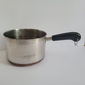 Revere Ware 2 Qt Stainless Steel & Copper Saucepan With Black Handle